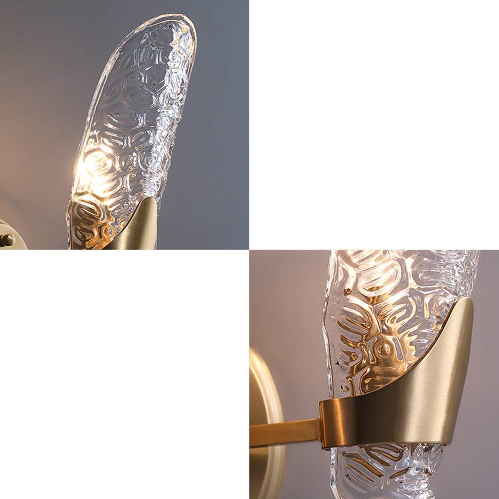 Lampy ścienne, nordycki nowoczesny minimalistyczny miedziany kryształ lampa ścienna światło korytarz restauracja salon sypialnia gabinet 11 * 21,5 * 31 cm Dte