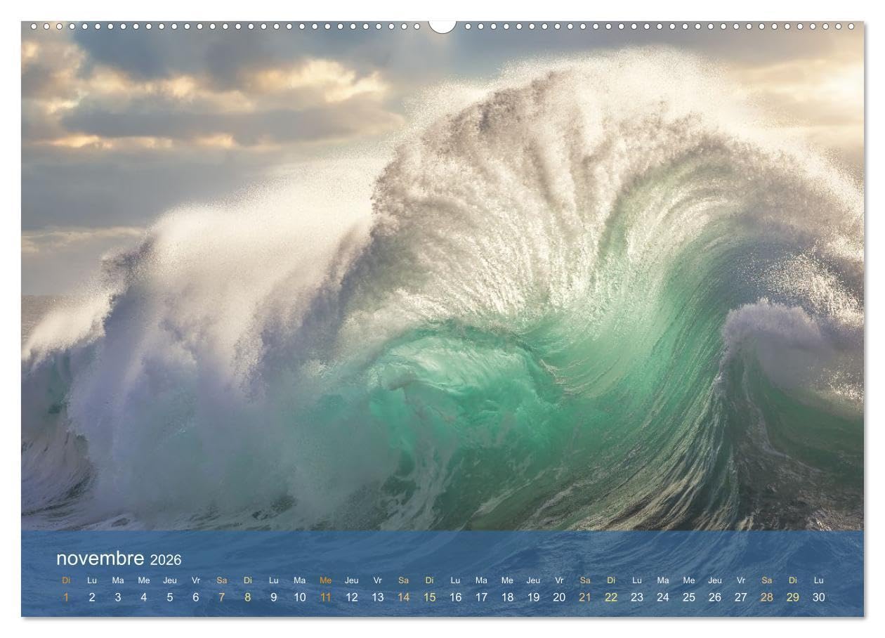 Dans des vagues - Le ballet éternel de la mer (Calendrier mural 2026 DIN A2 vertical) calendrier de bureau: Célébrant la danse intemporelle et captivante des vagues de l'océan.