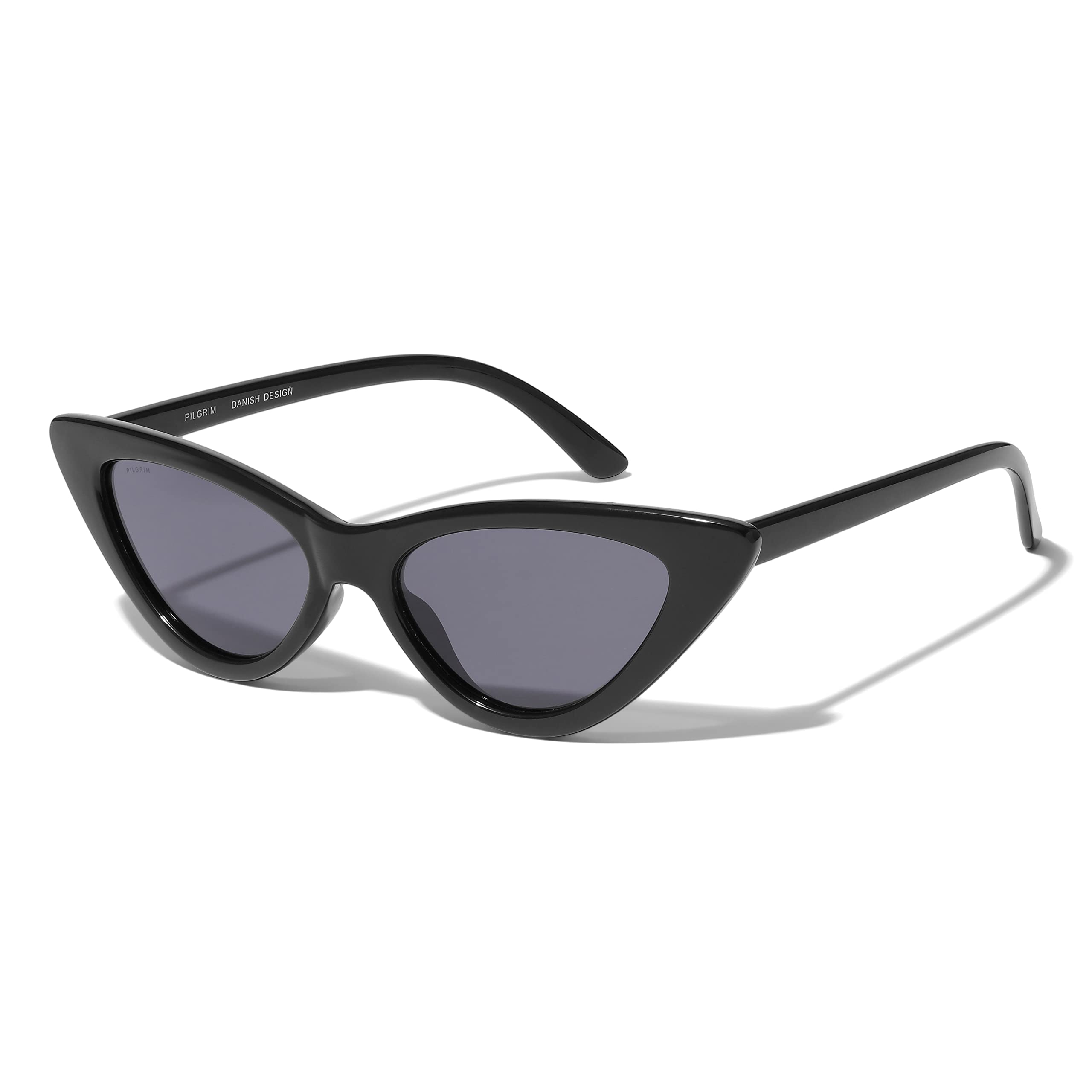 Pilgrim Black Sunglasses with Red Trim - Cat-Eye Style Triangle Black Frame Cat Eye Color Lens Bulk Sunglasses  main image 4