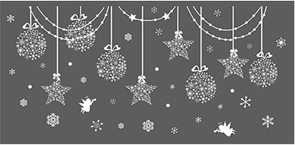 Demarkt Christmas Wall Sticker Decoration Decal Glass door Window Stickers Home Decor (snowflake)