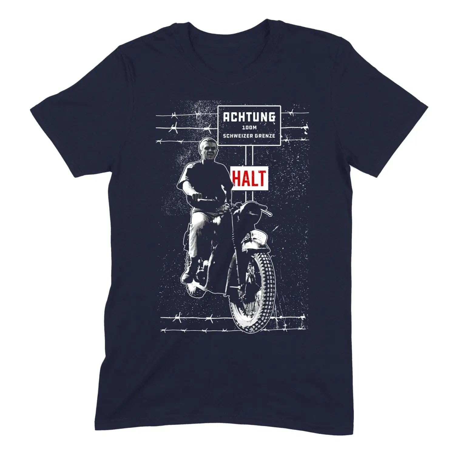 Low Frequency Clothing Men's Navy Blue The Great Escape Featuring Steve Mcqueen T-Shirt Xxl
