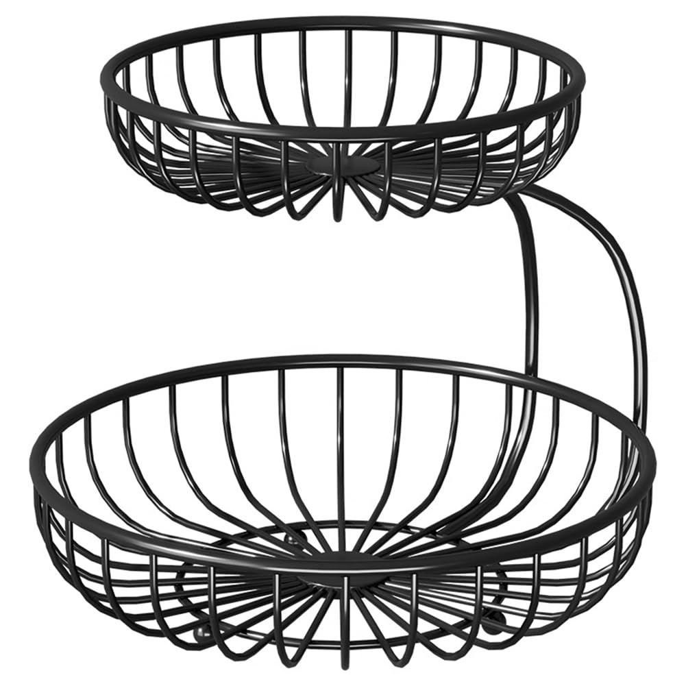 CTRLZS Fruit Holder for Countertop-Double-Layer Metal Wire Fruit Basket for Kitchen Fruit Bowl for Produce, Vegetables