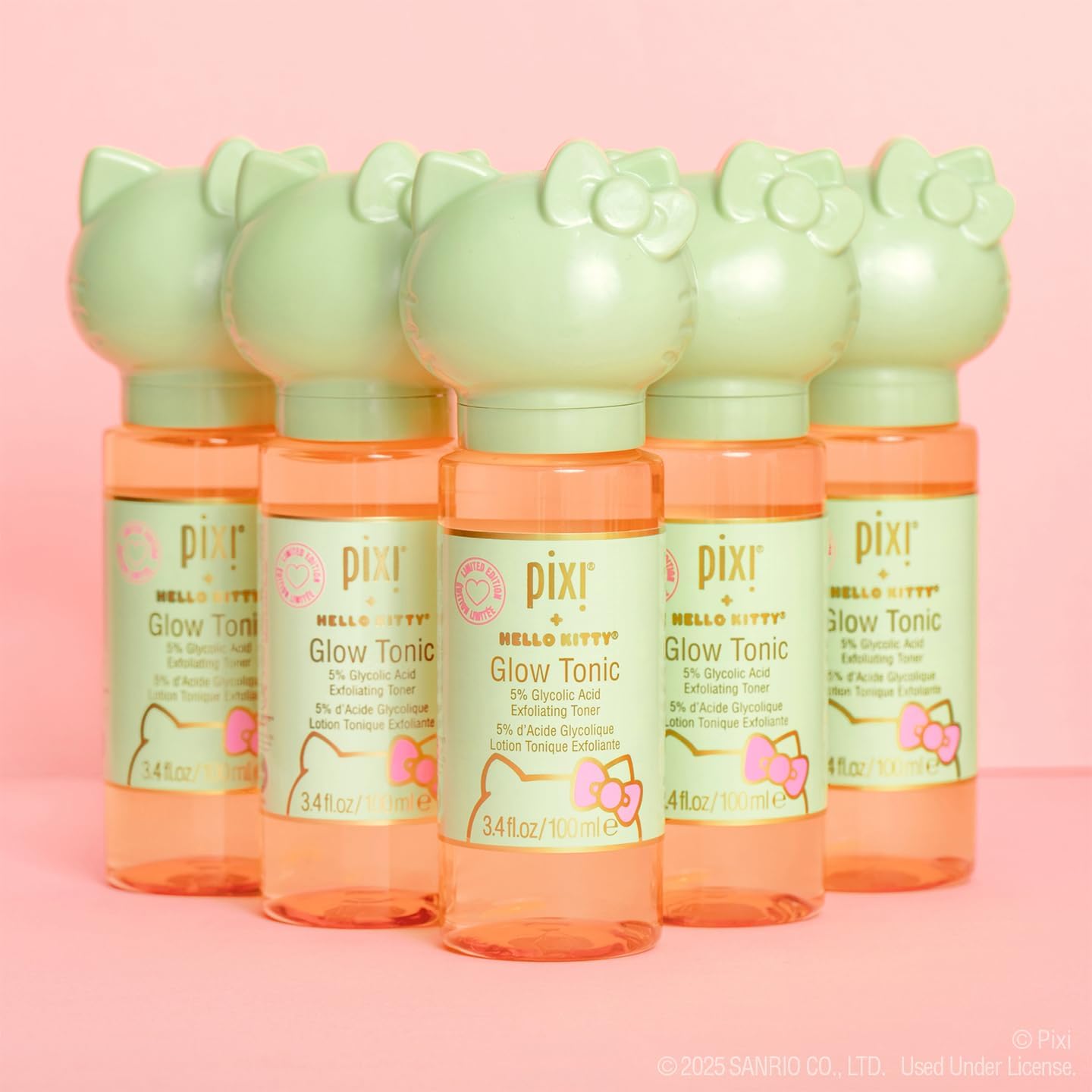 Hello Kitty Glow Tonic, 5% Glycolic Acid Exfoliating Toner, 100 ml
