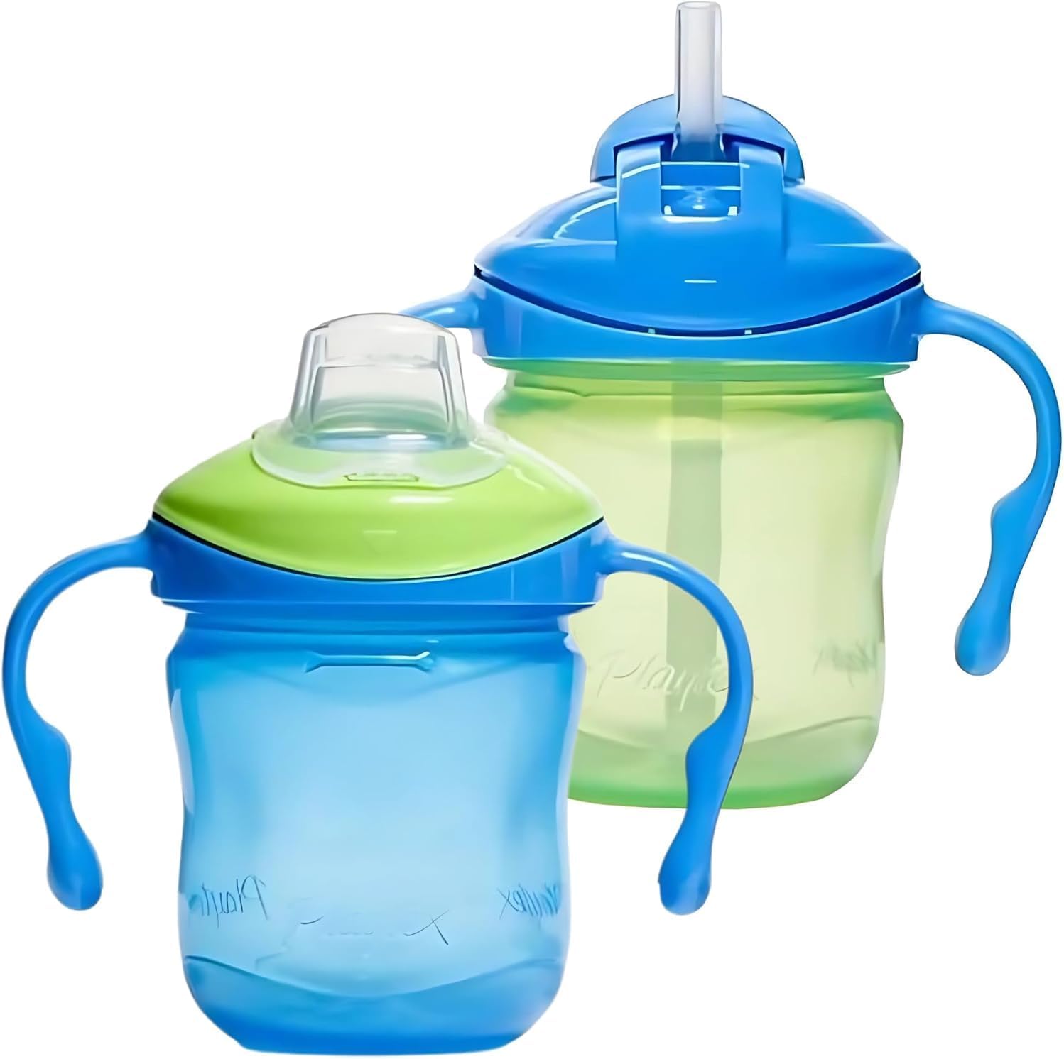 Playtex Sipsters Stage 1 Spill-Proof, Leak-Proof, Break-Proof Soft Spout Sippy Cups - 6 Ounce - 2 Pack - Colors May Vary