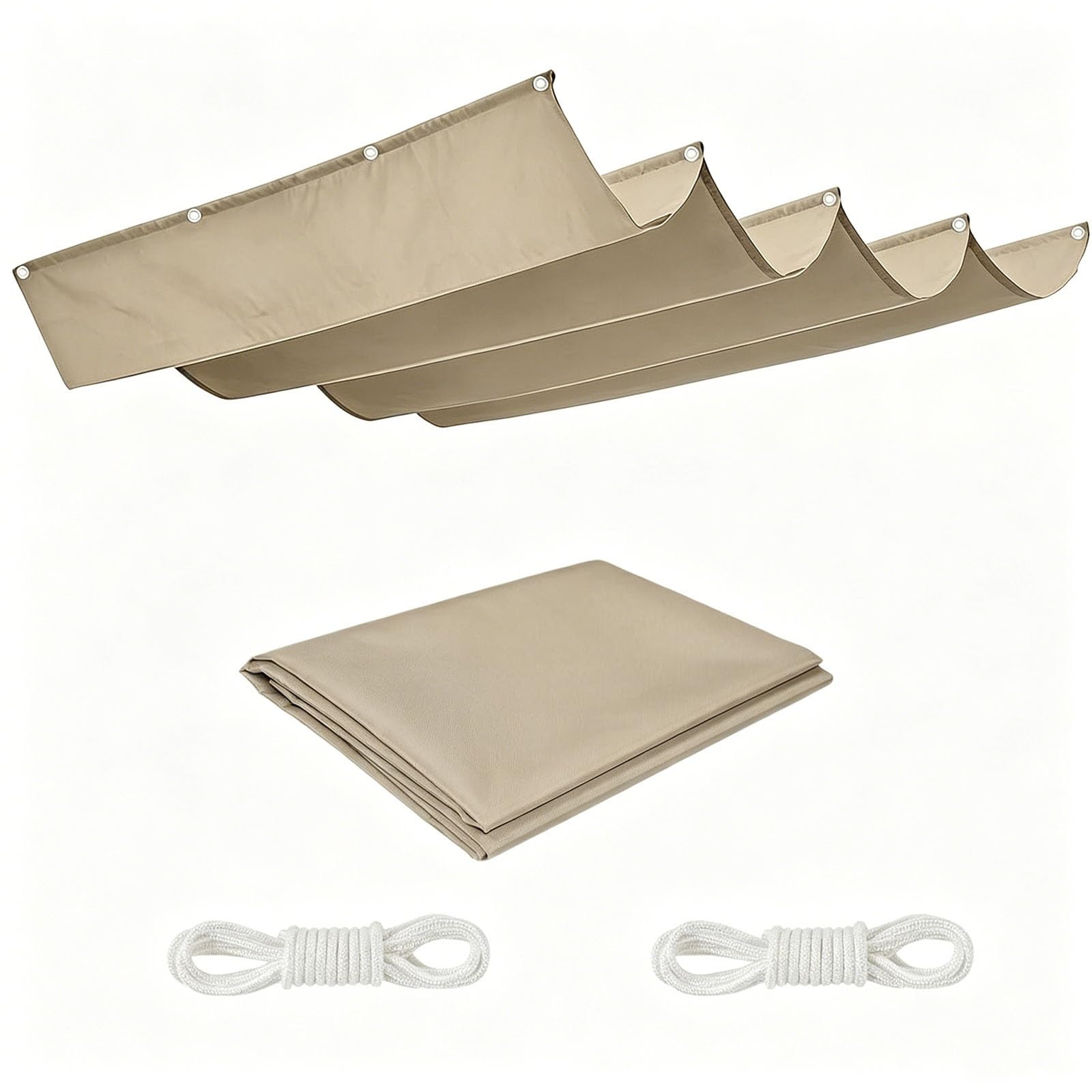Voiles ombrages rectangulaire rétractable anti-UV bâche kaki pour jardin et patio