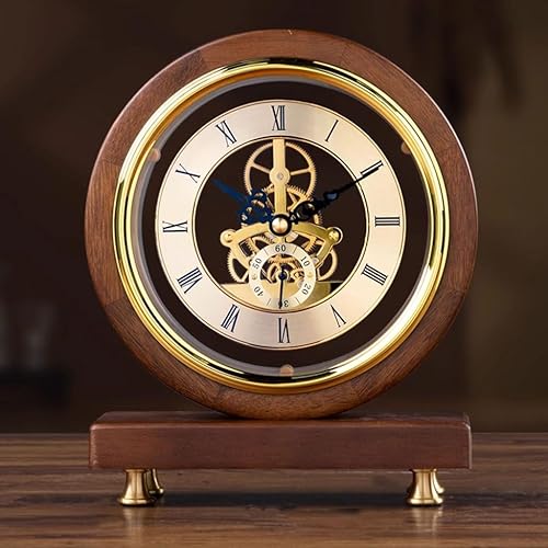 Miniatura 5 de Reloj de mesa chino retro reloj de mesa para sala de estar hogar escritorio silencioso ornamentos reloj de mesa reloj de escritorio