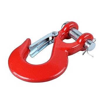 Astra Depot Red Forged Steel Grade 70 Safety Latch Clevis Slip Hook Max 35,000 lbs for ATV UTV Truck 3/8