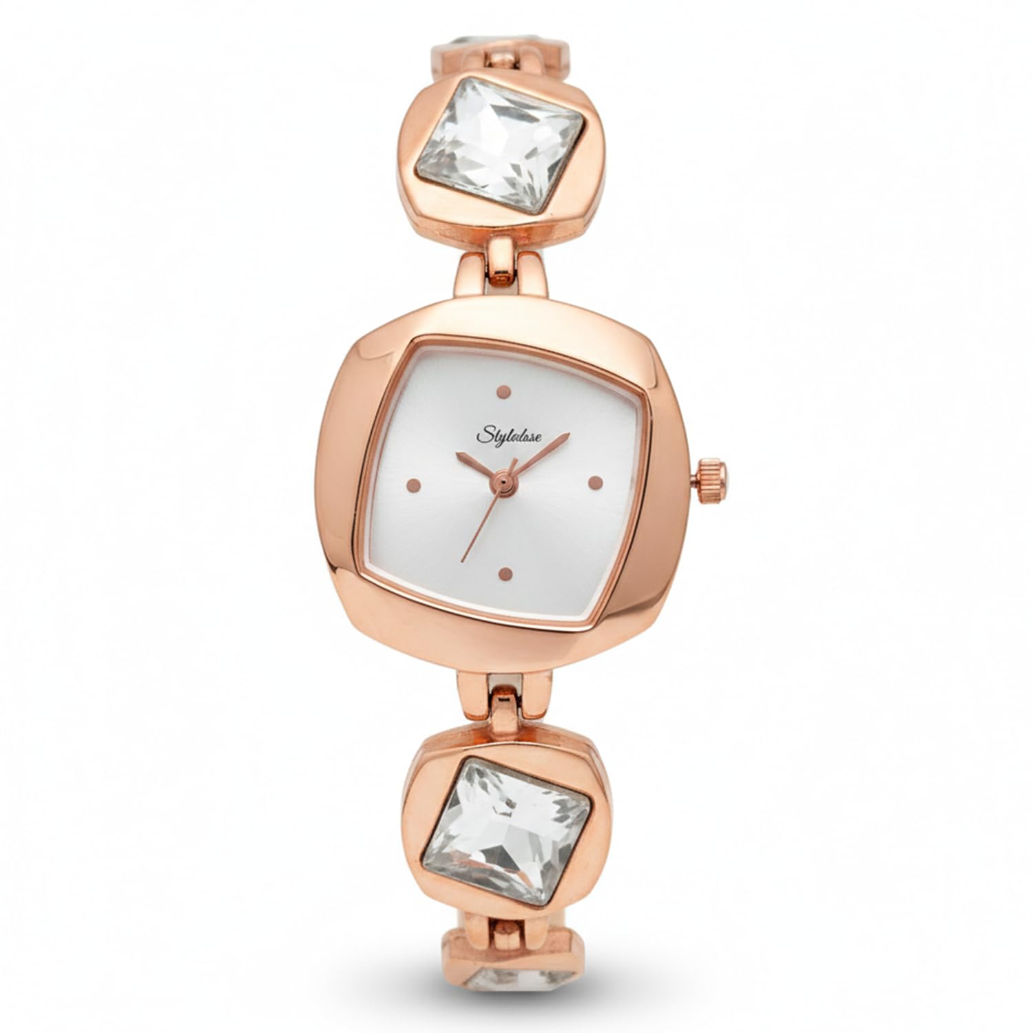 STYLEDOSE Luxury Dial in Square case with Ston Studded brecelet Strap Quartz Analogue Wrist Watches for Women's & Girls&Miss&Ladies