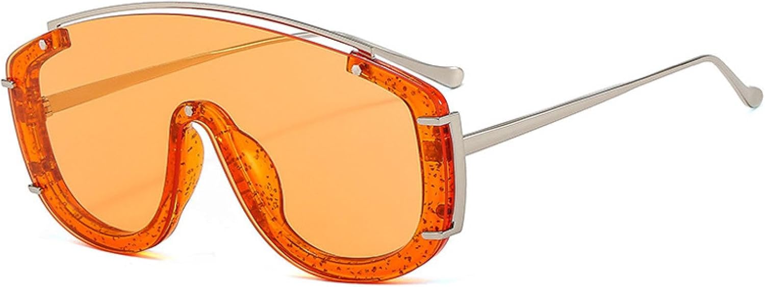 MUTYNE Fashion Oversized One Piece Sunglasses for Women Retro Rivets Decoration Men Colorful Gradient Uv400