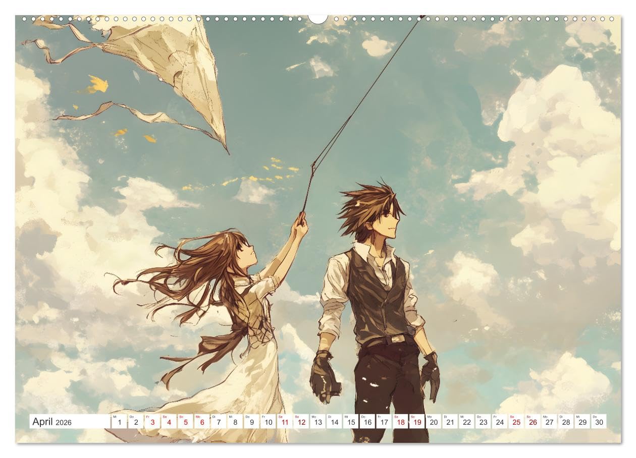 Das Jahr der Liebe: Verliebte Pärchen im Manga-Stil (hochwertiger Premium Wandkalender 2026 DIN A2 quer), Kunstdruck in Hochglanz: Ein ganzes Jahr ... und Manga vereinen möchten (CALVENDO Orte)