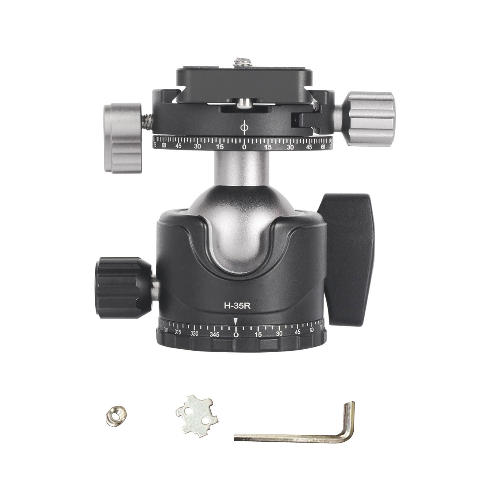 HUIOP Testa per Treppiede per Fotocamera Panoramica Testa a Sfera a Bloccaggio Rapido Efficiente Fotografie di Viaggio Compatibilità Universale Materiale in Lega di Alluminio