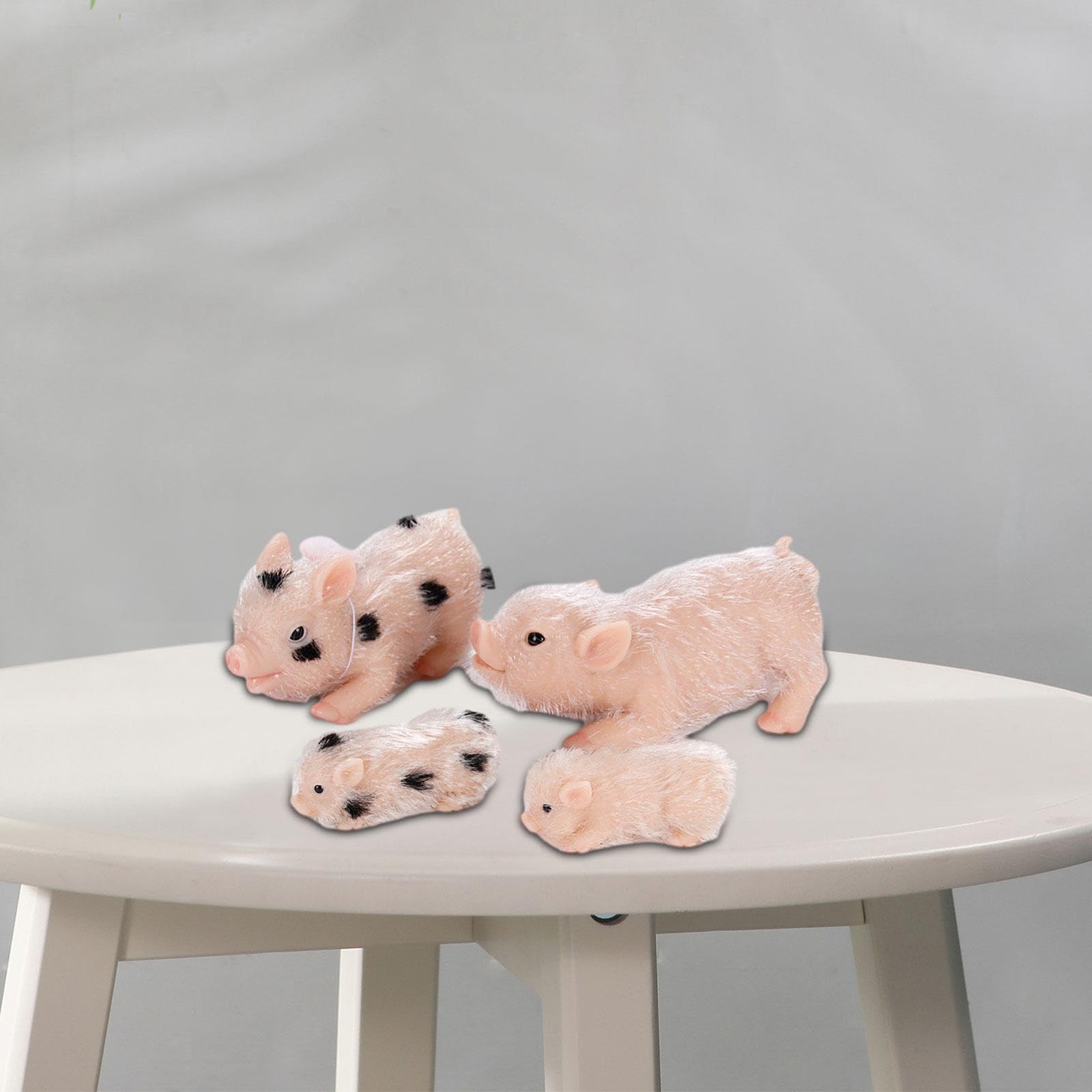 Juego de Juguetes de Cerdo de Silicona para Granja, Accesorios Fotográficos únicos, Muñeco de Cerdo, Muñeco de Cerdito Bebé para Niño, 4 Piezas