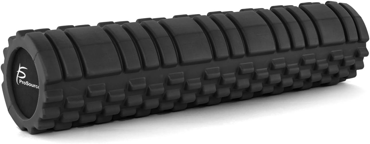ProSource Sports Medicine Foam Roller 24” x 6” with Grid for Deep-Tissue Massage and Trigger-Point Muscle Therapy (Available in 3 Color Options)