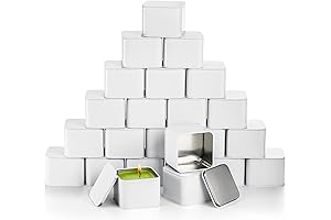 AVLA 24 Pack Candle Tins: Square White Containers for the Perfect Candle Craft