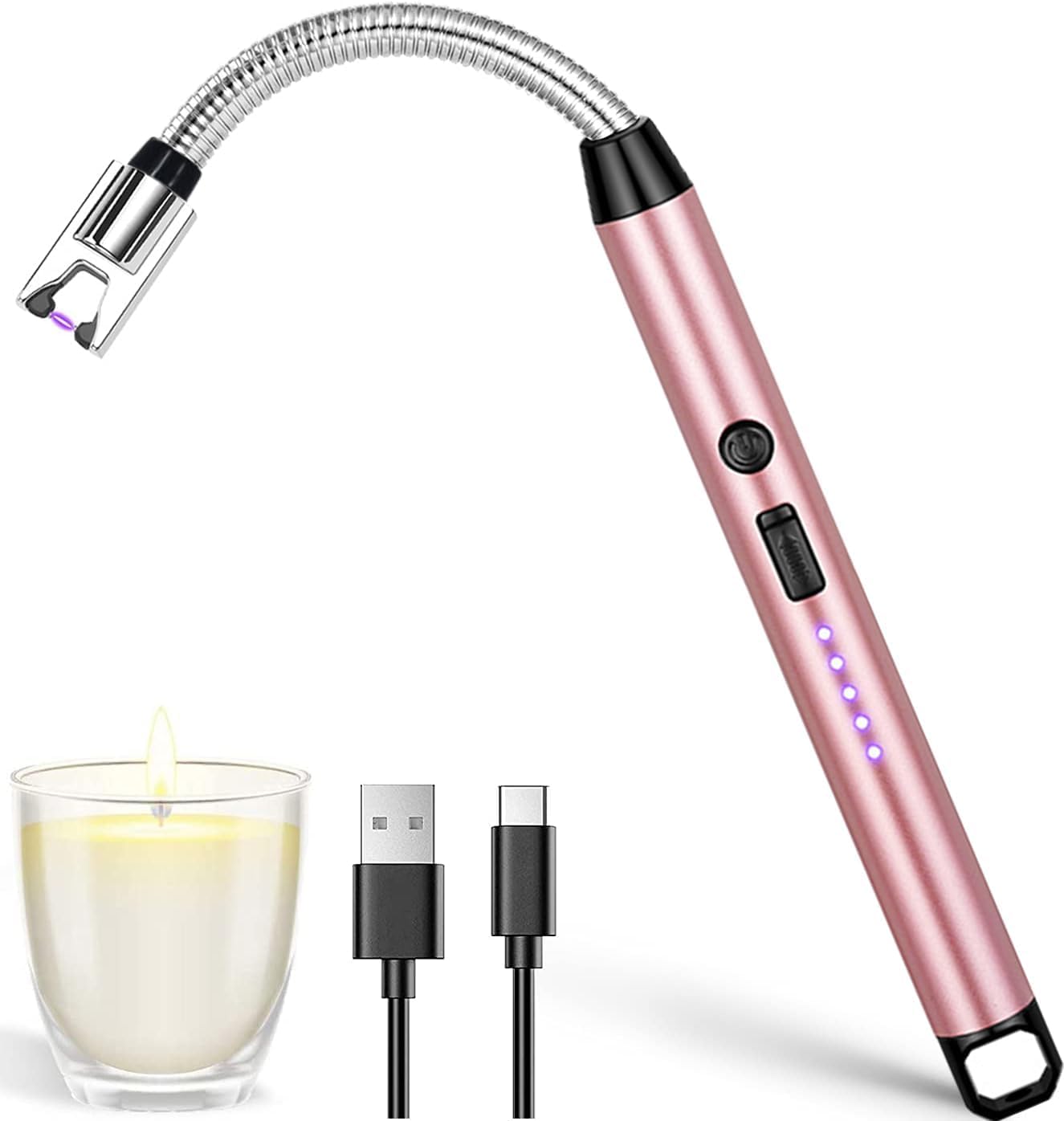 Crasts USB Plasma Rechargeable Electric Gas Lighter for Kitchen, Pooja Room, Candles, BBQ, Multi Purpose - 360 Degree Flexible & Windproof (Rose Gold) (B0BGT1RY5X) Amazon Price History, Amazon Price Tracker