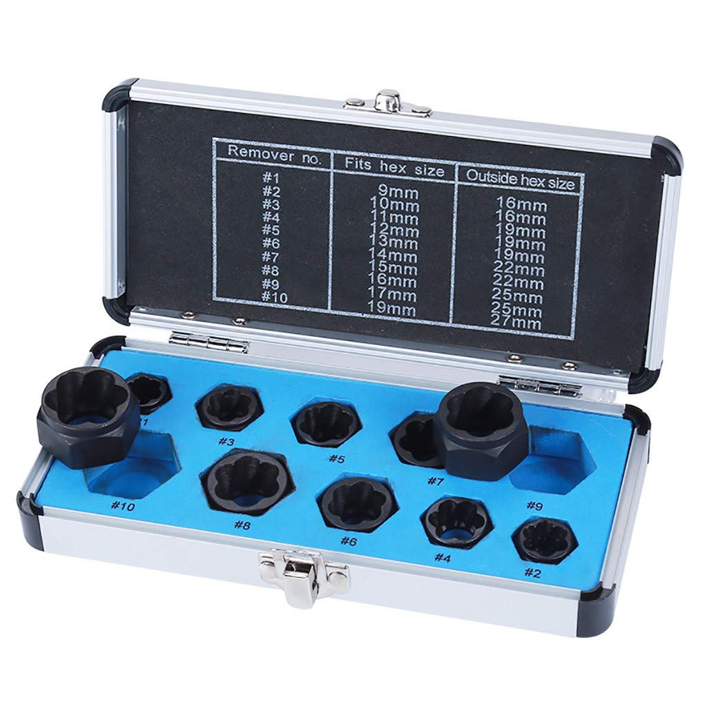 Buy Boliaman Impact Bolt & Nut Remover Set 10 pieces, Nut Extractor