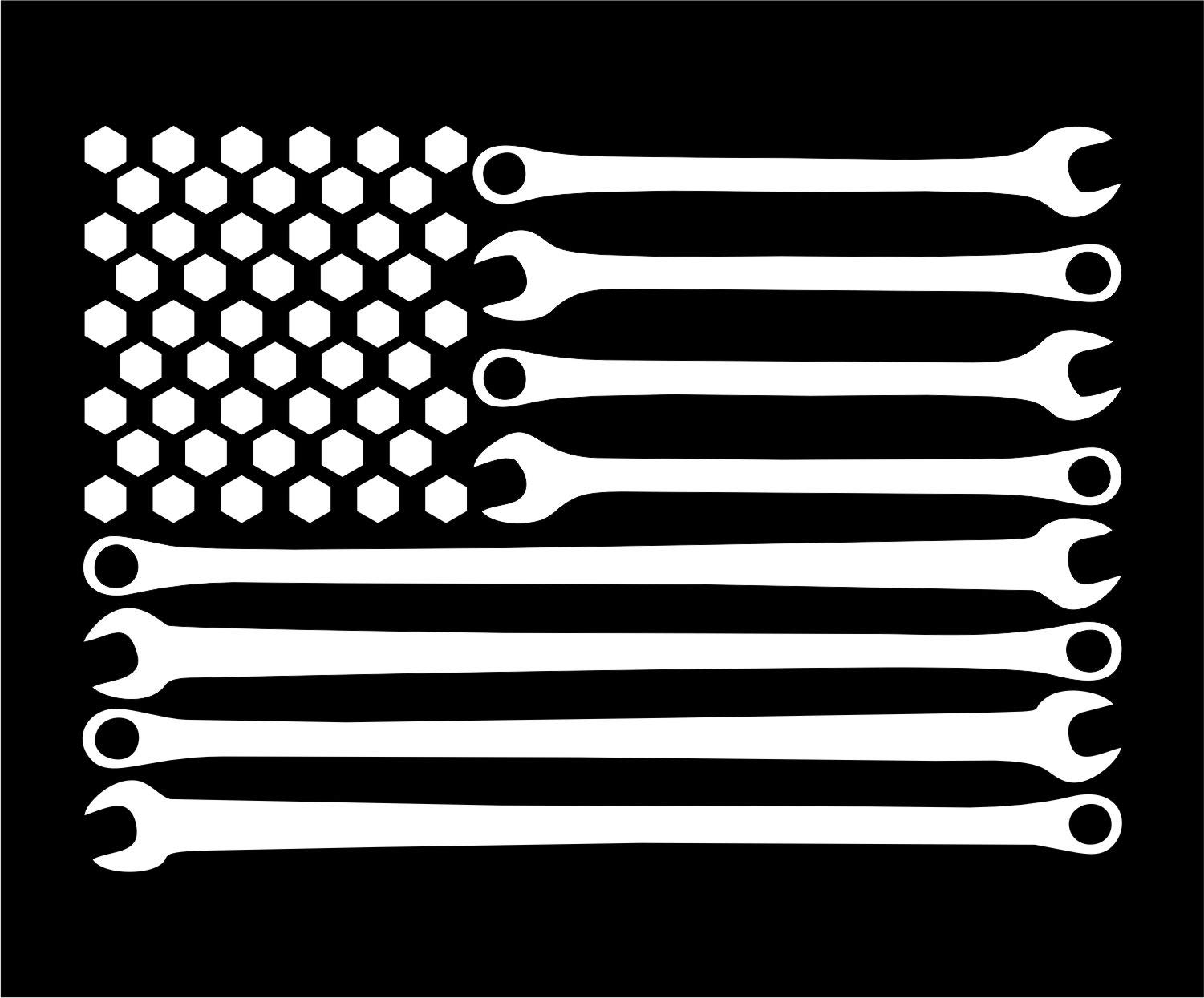 Sunset Graphics & DecalsAmerican Flag Bolts and Wrenches Mechanic Car Decal Sticker | Cars Trucks Vans Walls Laptop | White | 5.5 inches | SGD000053