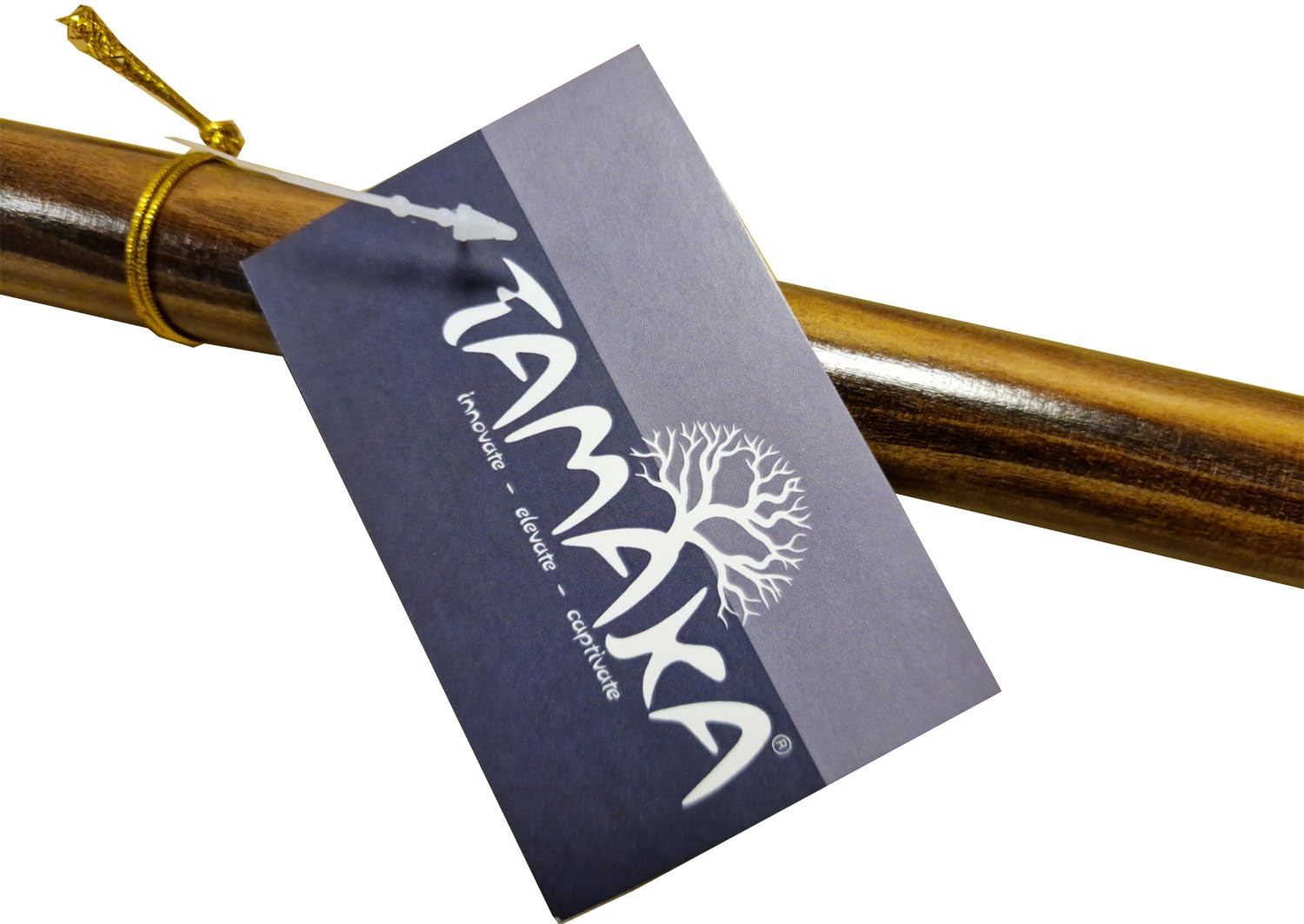 TAMAKA® Bastone da passeggio da uomo realizzato a mano in legno marrone scuro con manico derby con colletto, 94 cm