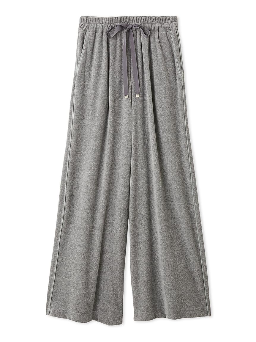 Frey ID FWFP254127 Women's Crushed Velour Drawstring Wide Pants