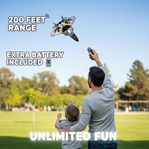 Miniatura 3 de Sky Riders Rc Jet Plane with Light, Foam Remote Control Airplanes for Gift Chirstmas, RC Airplane Fighter Jet 360° Flip Fighter Jet Toys, Stunt