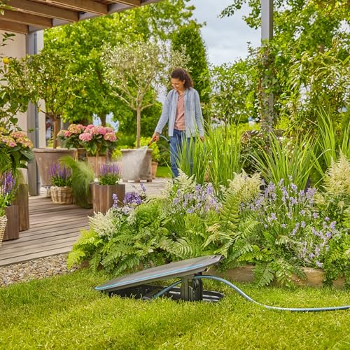 Gardena Undercover Hose Box RollUp M with 20 m Retractable Hose, Automatic Rewind, Underground Weatherproof Storage, Tangle-Free Hose Guide, Complete Set for Immediate Use (18650-20)
