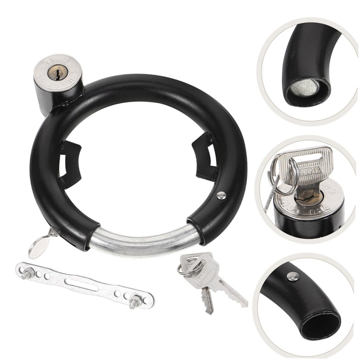 TOYANDONA 3 Juegos Candado Antirrobo para Bicicleta Cerradura para Moto y Bicicletas Eléctricas Protección y Segura para Exterior