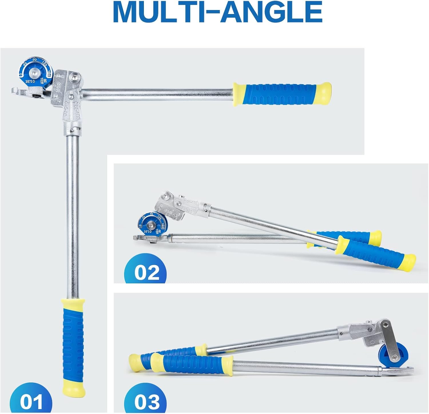 Rohrbieger 1/2" (12,7 mm) Schwerlast Rohrbiegezange, 180° Rohrbieger mit 63 cm Griffen für Kupfer-, Aluminium-, Eisen- & Edelstahlrohre – HVAC & Sanitär Werkzeug