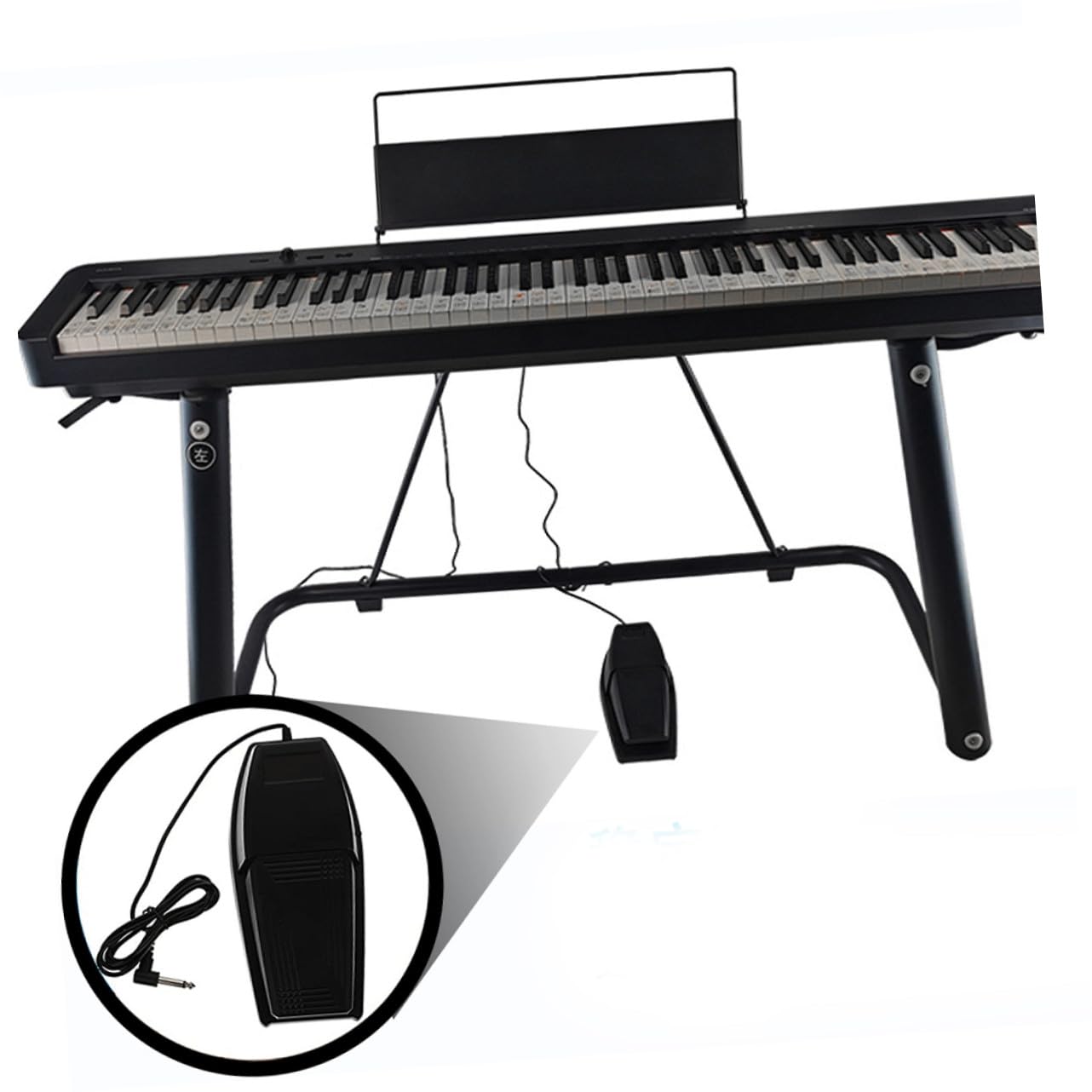 Pedale Sustain per Pianoforte Digitale Nero, Sostituzione | Gomma Abs, Effetto Low Noise e Antiusura, Design Portatile per Tastiera e Accessori Compatibili