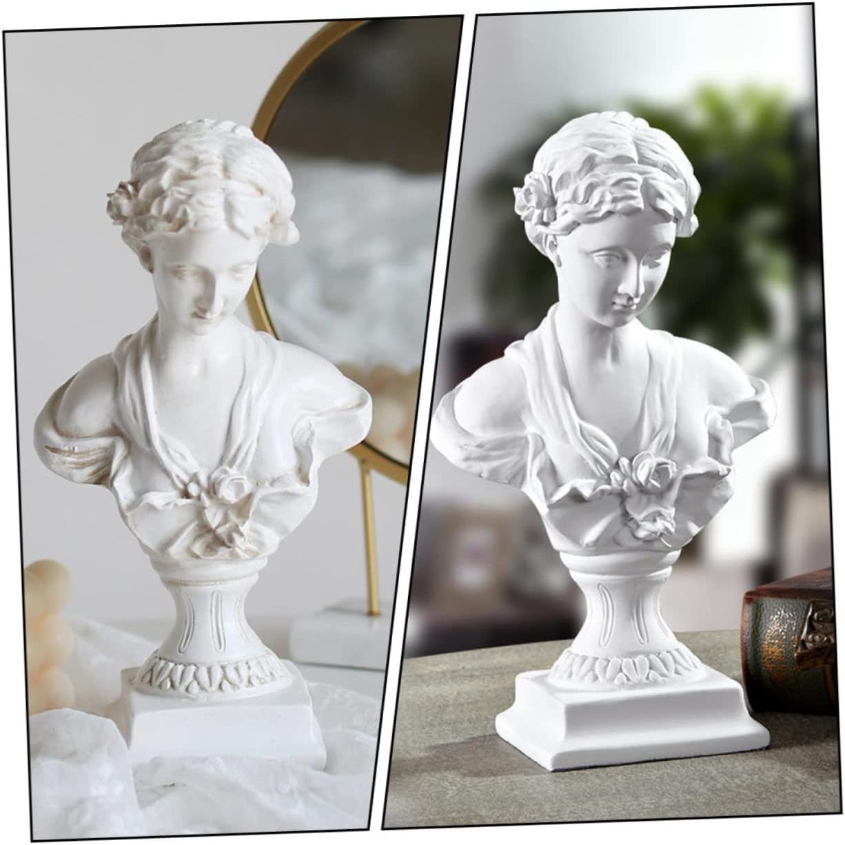 Statue Ornaments Ornaments 2pcs Sculpture Bust Ornament Woman Statue Statue Bust Statue Statues Figure Statue Ornament Statue Character Statue Adornment Resin White Sculpture