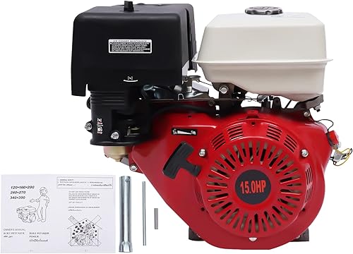 Vista 7 de Motor de gas horizontal de 420CC de 4 tiempos 15HP de potencia de gasolina OHV Motor de retroceso para Go Kart (rojo y negro)