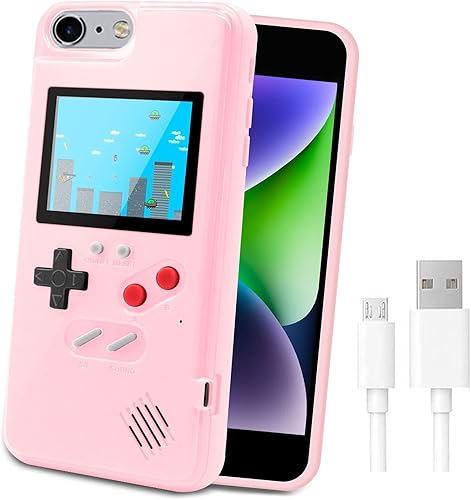 Miniatura 24 de LucBuy Funda de consola de juegos compatible con iPhone 6Plus/6s Plus/7Plus/8Plus, funda protectora retro autoalimentada con 36 juegos pequeños,