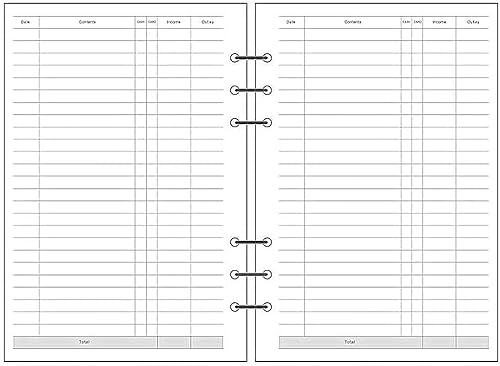 Miniatura 110 de Recambio de planificador A5 negro en blanco, insertos de planificador A5, repuesto de carpeta de 6 anillas, papel negro para carpeta recargable En