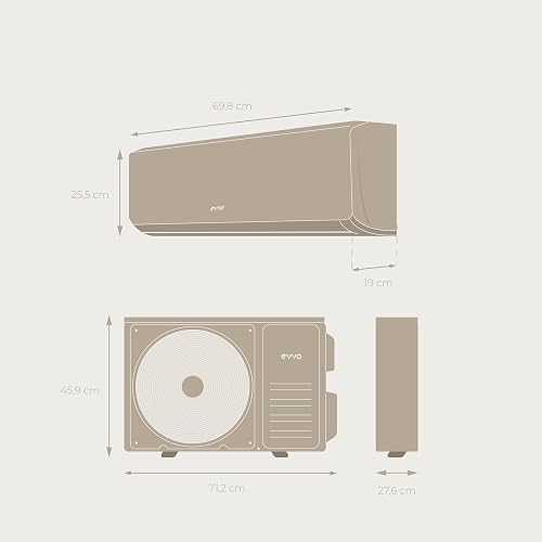 EVVO Climatiseur Split Clima WiFi Refroidissement et chauffage, connectivité WIFI, moteur Inverter, pompe à chaleur, classe A++/A+, déshumidificateur, réfrigérant R32 (9 000 BTU) - 2