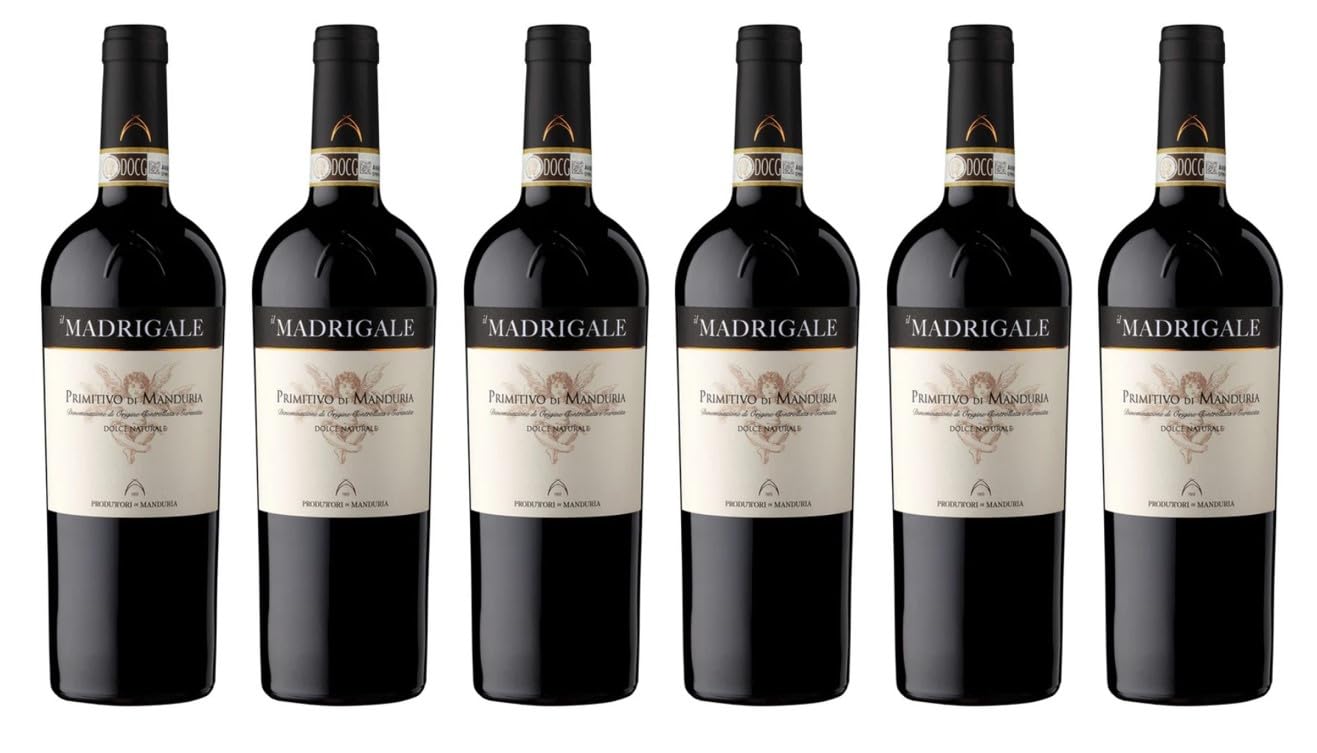 Primitivo di Manduria Dolce Naturale 'Madrigale' Produttori di Manduria cl75 15% box da 6 bottiglie