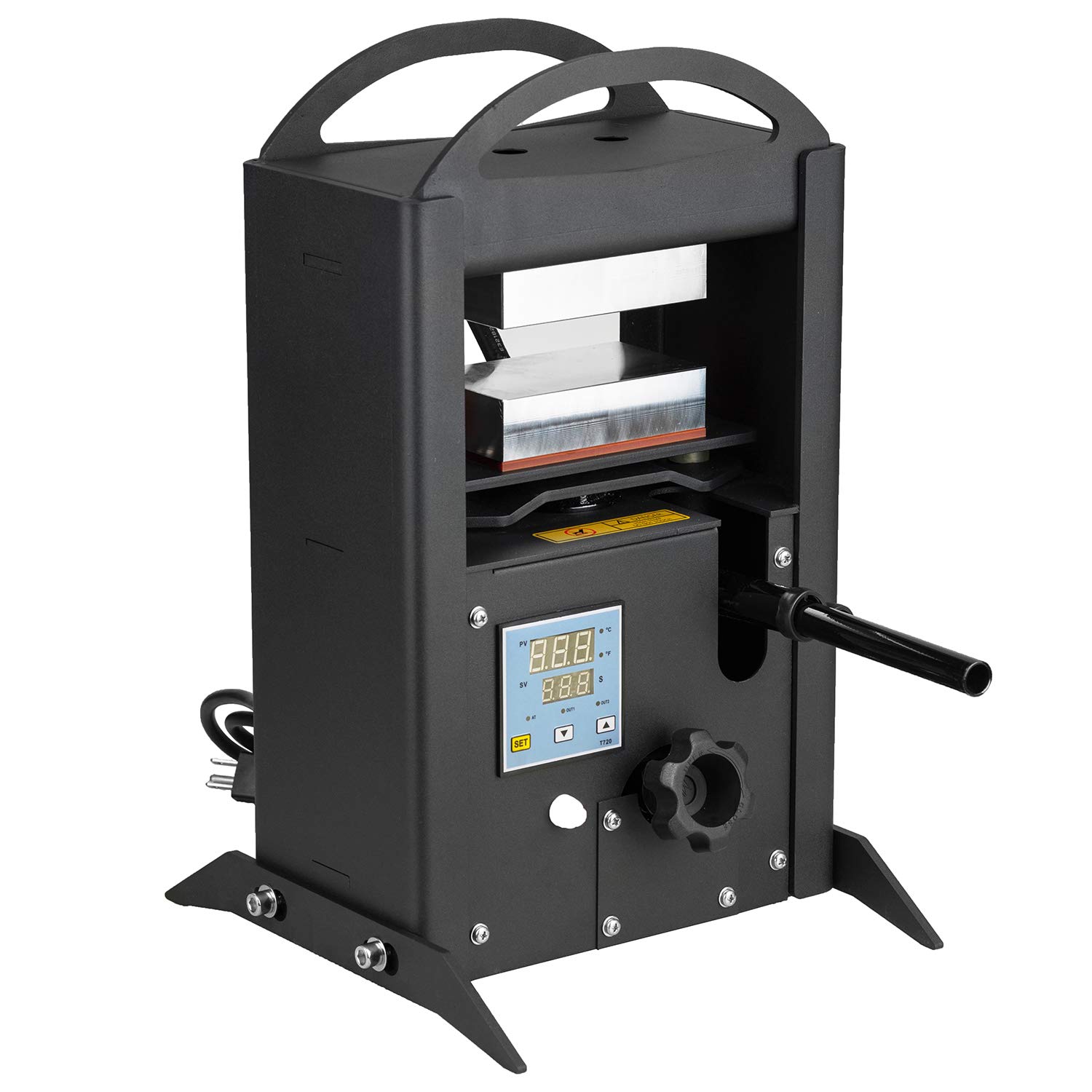 8 Ton Mini Heat Press Hydraulic Cylinder Pressure Solid Plates 2.5x5 inches