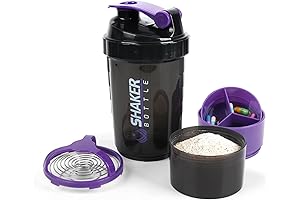 Purple & Black Blender Bottle Container - Your Go-to Choice for Hassle-free Mixing and Storage
