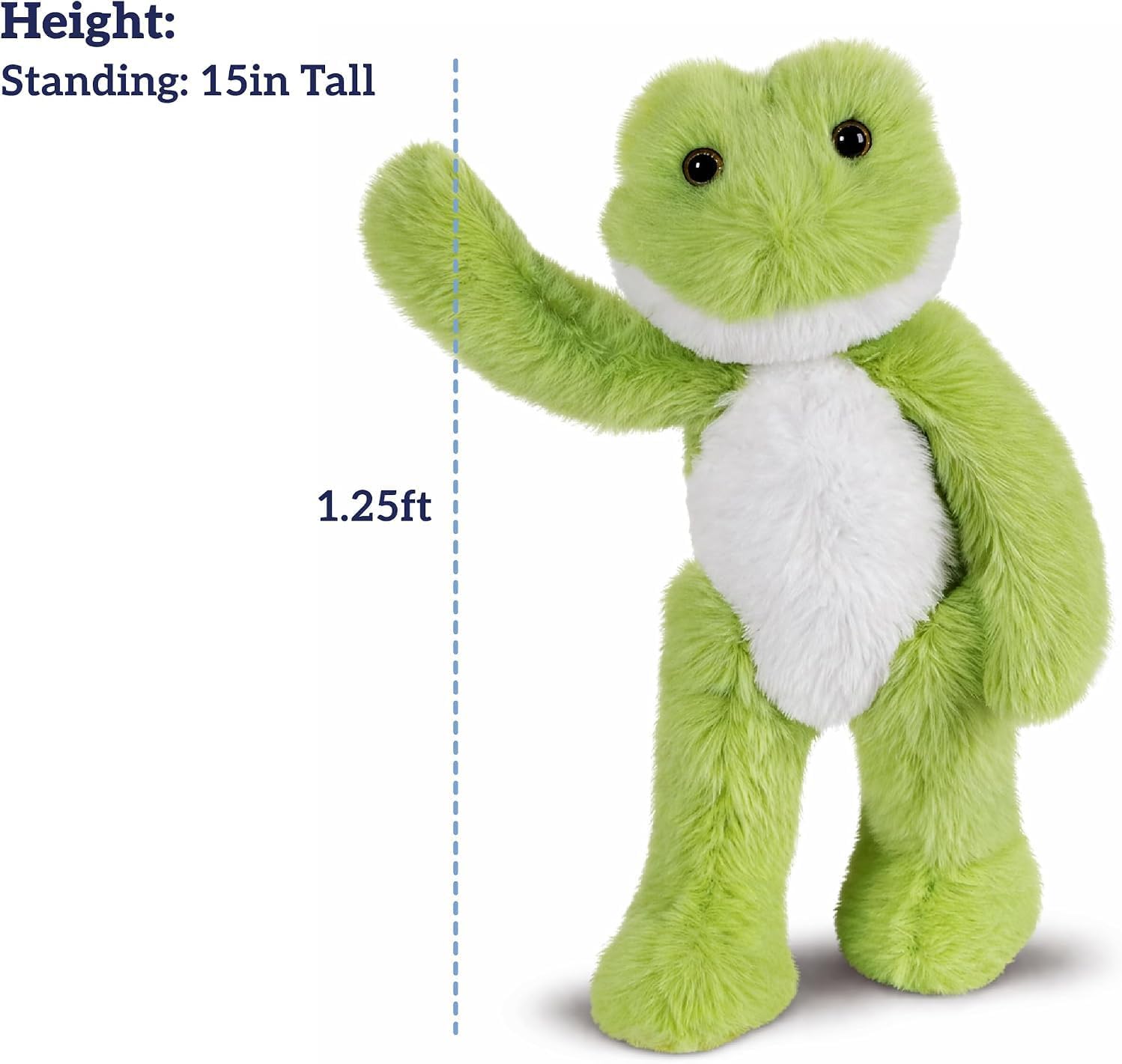 Vermont Teddy Bear Frog Stuffed Animal 15 Inch | Soft Frog Plush Toy | Designed with Love in the USA | 100% Recycled Stuffing | Stuffed Frog Buddy Collection - view 2
