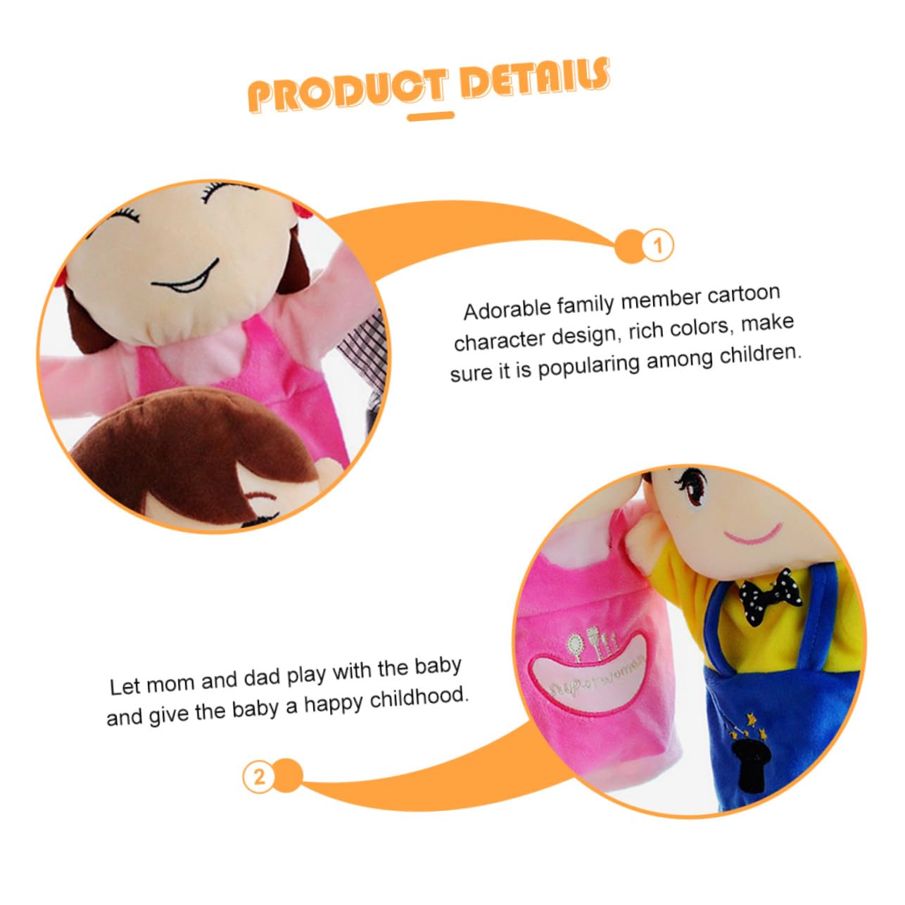 BESPORTBLE 4 Marionette in Panno per Burattini Mano Interattivi per Racconti e Colori Vivaci Educativi per Asilo e Giochi Familiari