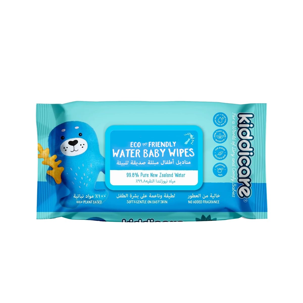 Kiddicare Eco-Friendly Pure Water Baby Wipes, Soft Cleansing, 70 Wipes (Pack of 1), Wet Wipes, Premium Baby Wipes, Wipes for Baby's, Extra Soft & Tick, Gentle, No Alcohol
