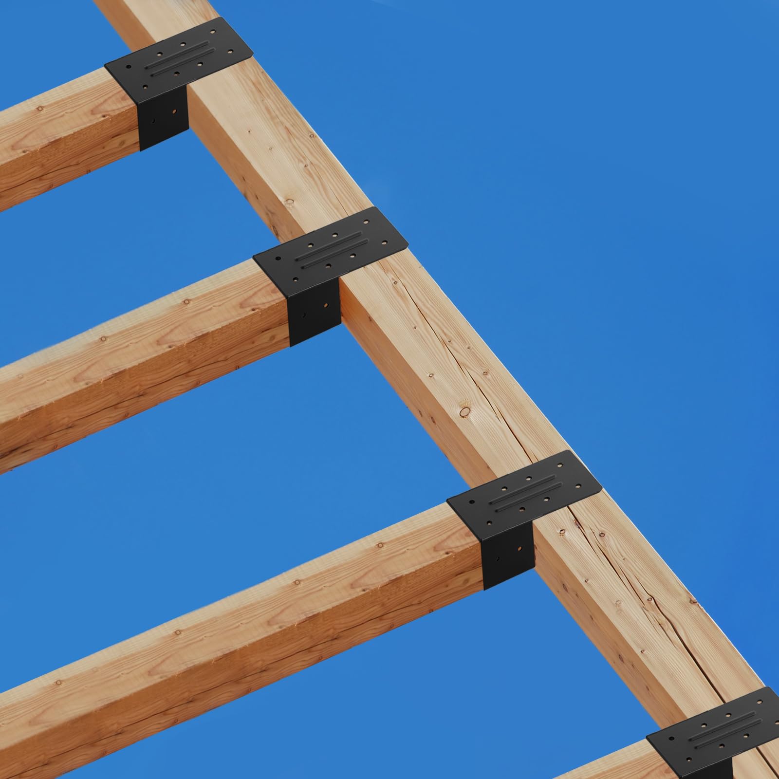 Pergola-Sparrenhalterungen, 4 Stück, 4 x 4 (tatsächlich 3,6 x 3,6) für Balken-DIY-Steckverbinder