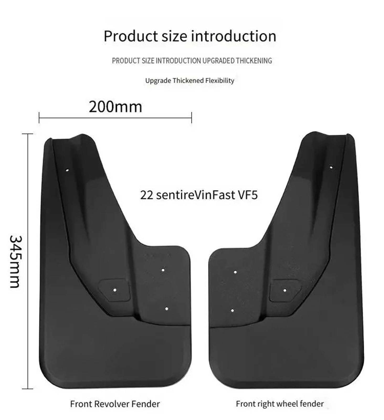 bavettes de voiture Garde-boue avant et Convient pour VinFast VF 5 2022 – 2025 2023 2024, accessoires de voiture