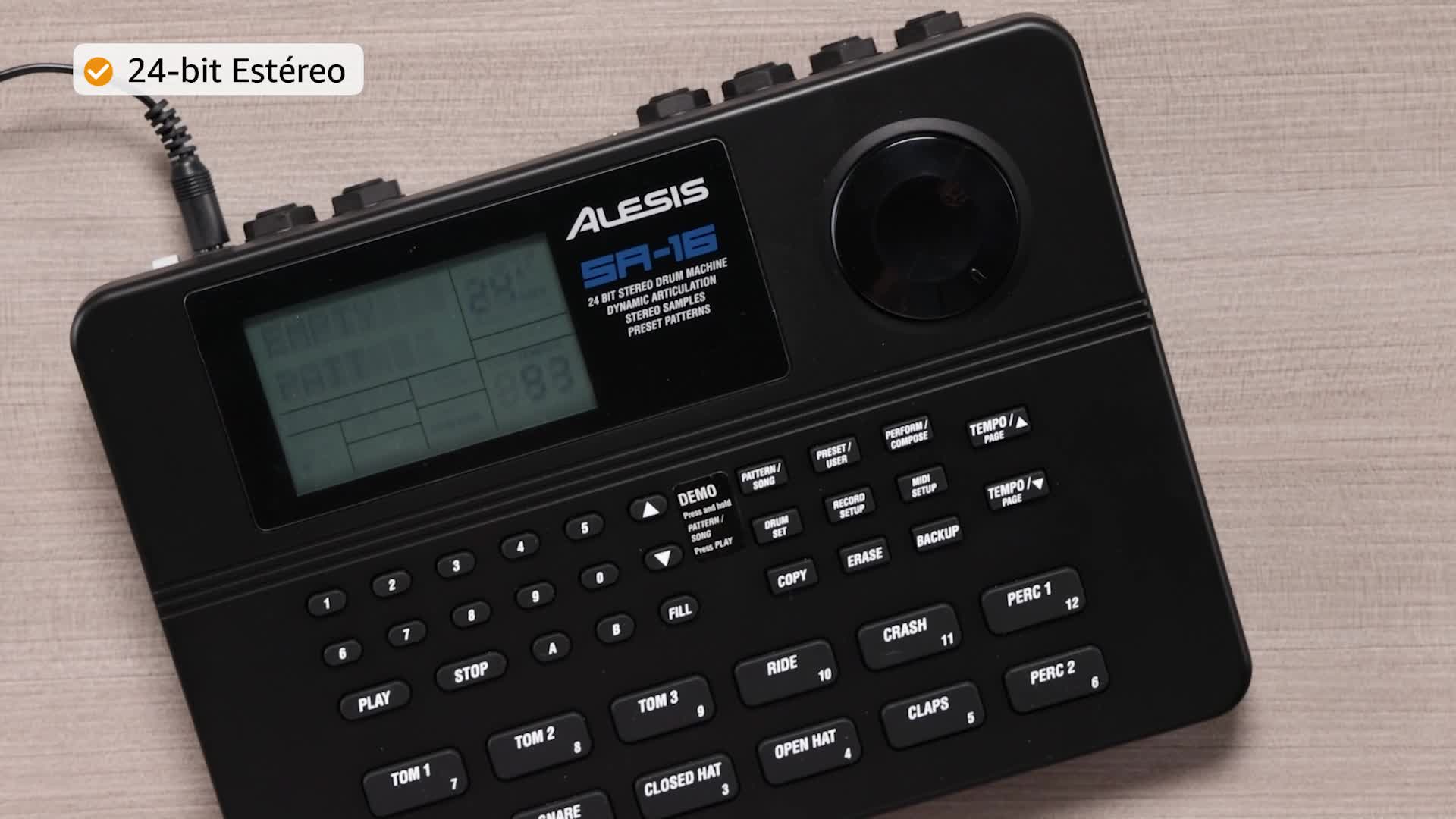 Alesis SR16 - Caja de Ritmos de 24-Bit Estéreo con 12 Pads, 233