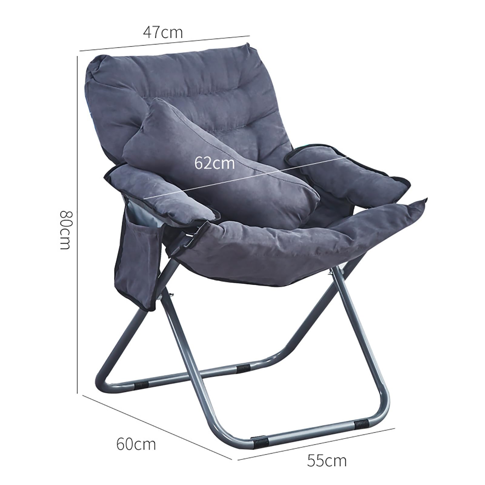 NAKEAH Silla Perezosa, Silla de salón Moderna Plegable con reposabrazos, sillón reclinable de sofá sillón Acogedor de Lectura para Dormitorio/Oficina/alojamiento/Sala de Estar/Dormitorio/jardín,C