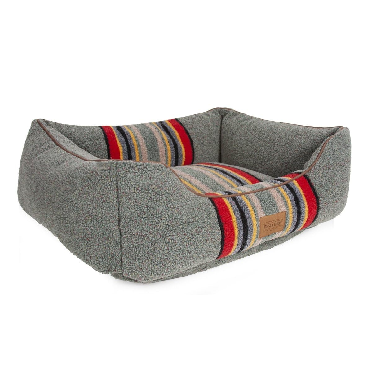 Pendleton Vintage Camp Berber Kuddler Dog Bed - Green Heather Medium 30 w x 24 d x 9