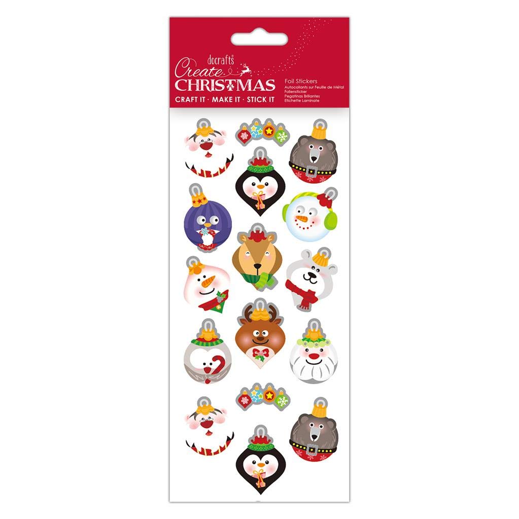 Create Christmas Foil Stickers - Face Baubles
