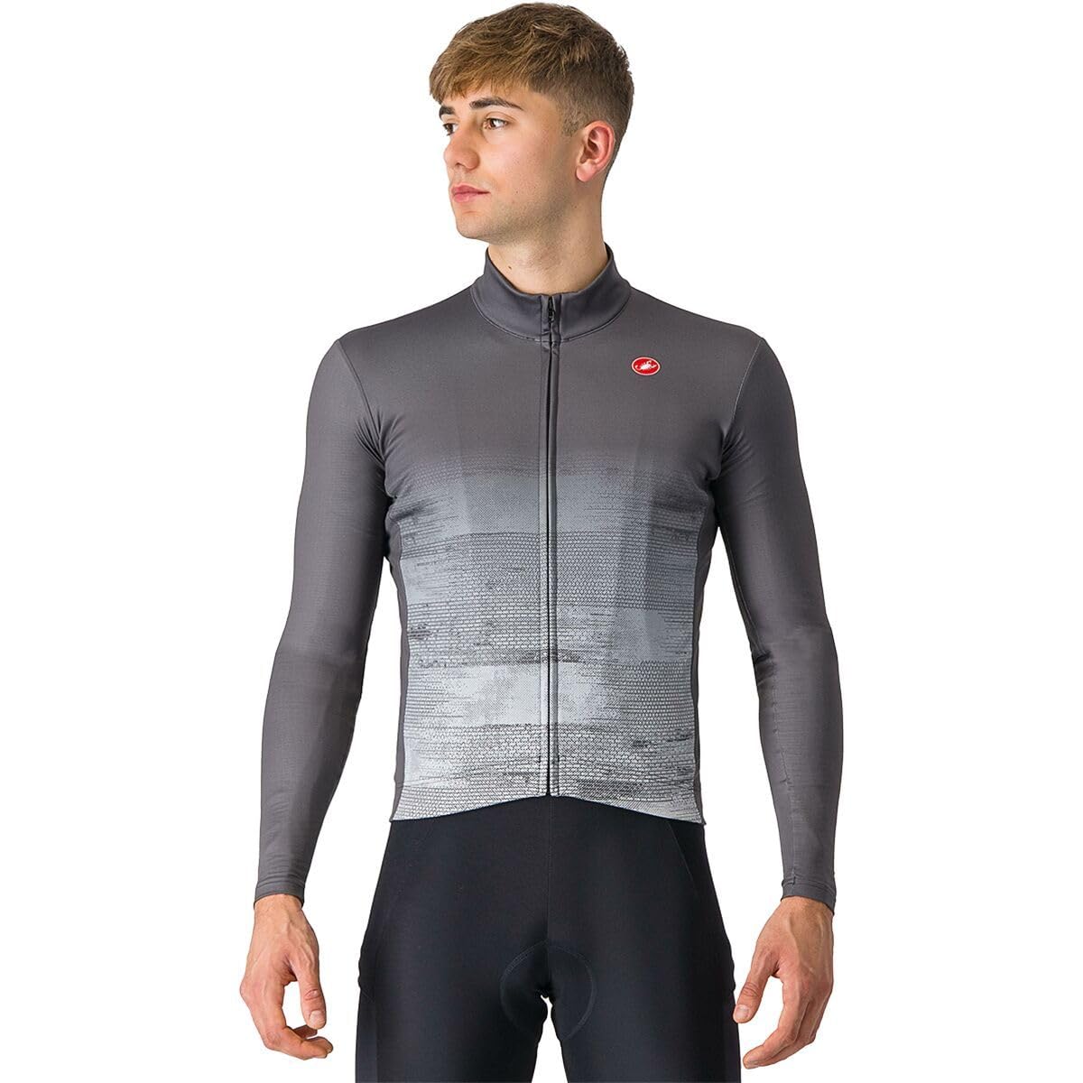 CASTELLI Unlimited Thermal Jersey - Men's, Dark Gray/Silver Gray, L