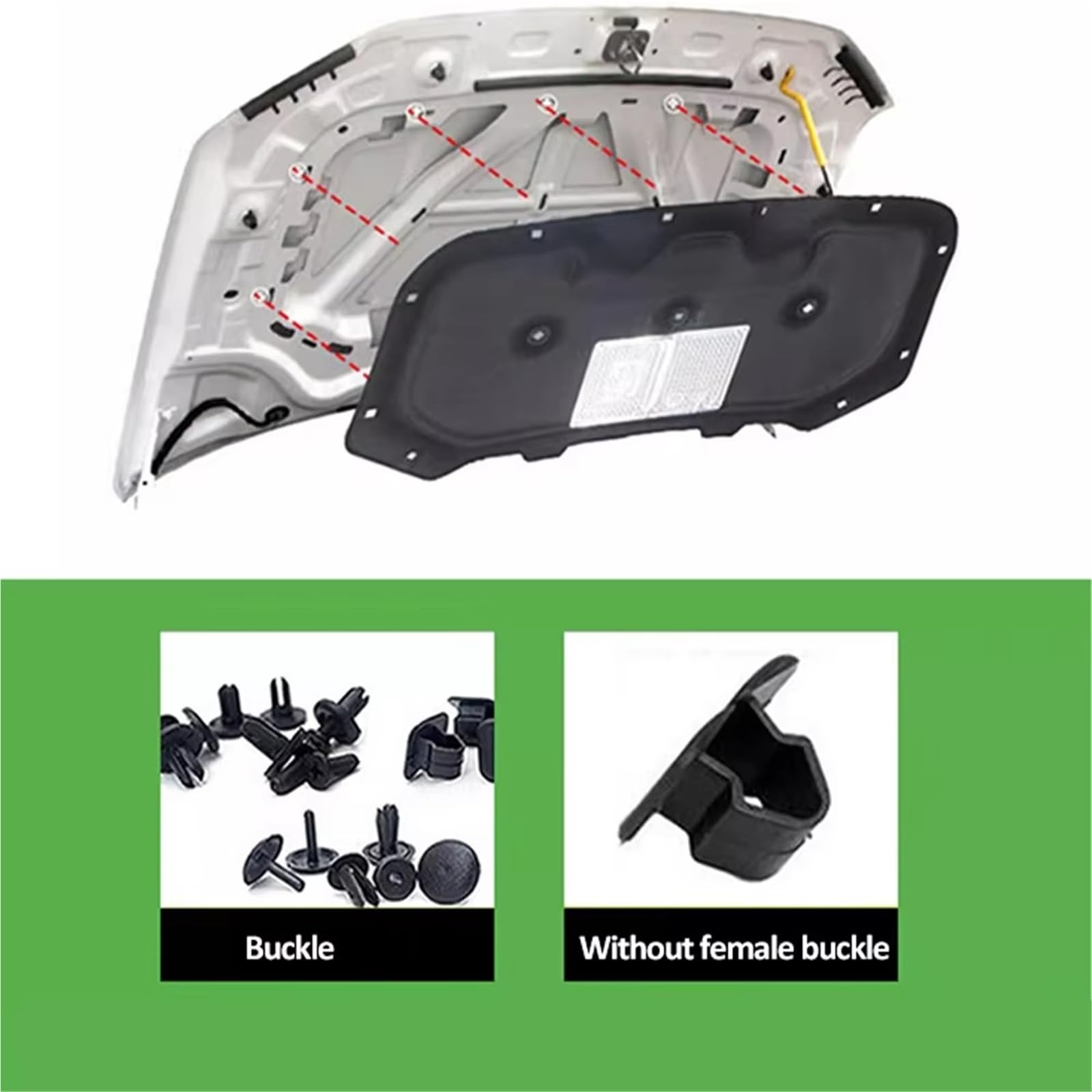 Compatible Con Toyota Para Corolla E140 E150 Para Axio 2009-2013 Almohadilla De Aislamiento Acústico Para Capó Alfombrilla Térmica Antiruido Insonorizada