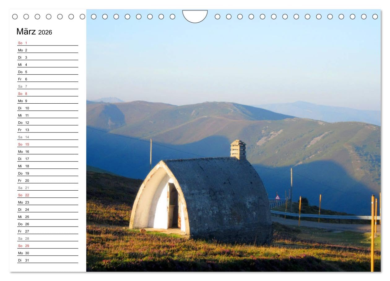 Jakobsweg - Camino Primitivo (Wandkalender 2026 DIN A4 quer), CALVENDO Monatskalender: Pilgerweg von Oviedo nach Santiago de Compostela