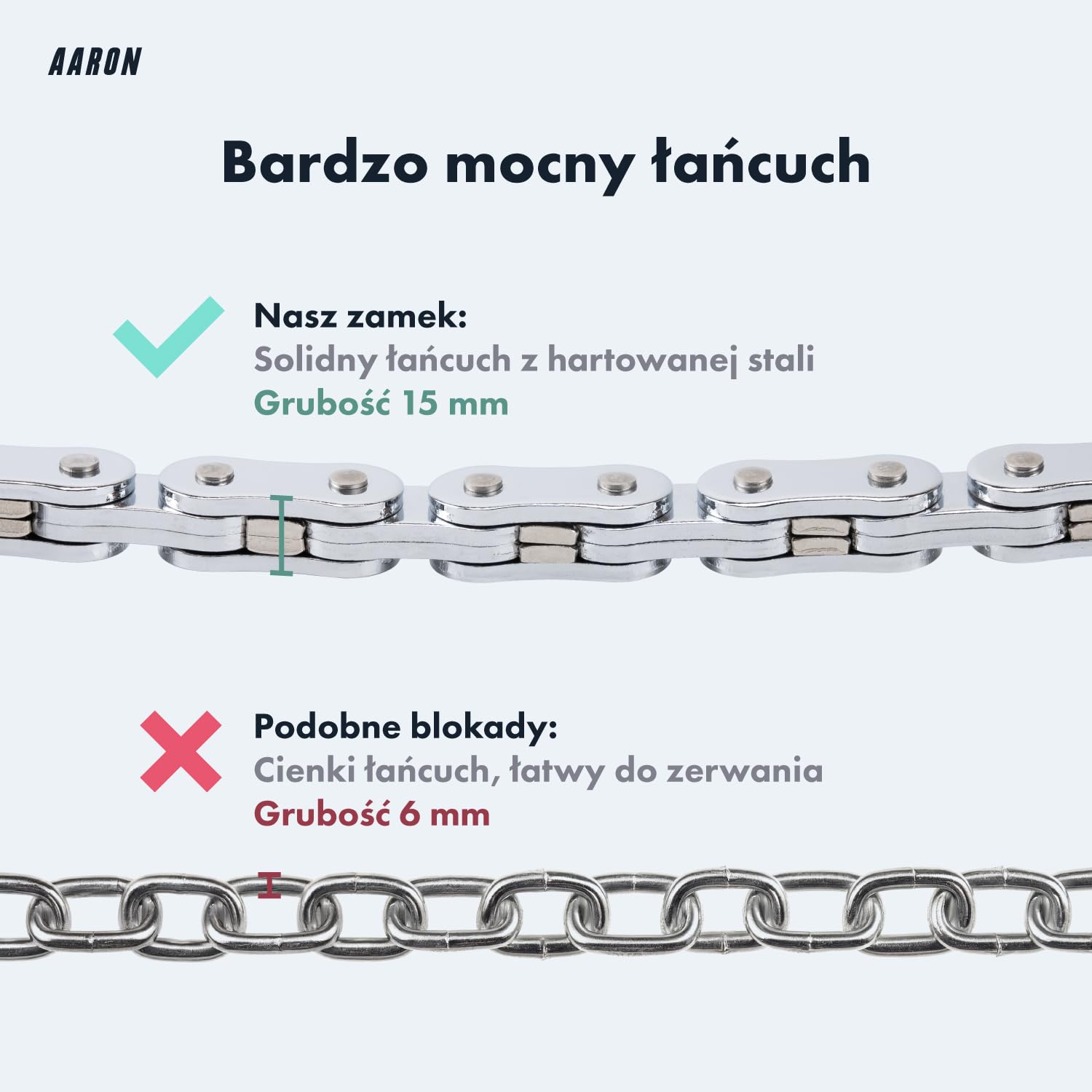 AARON Zapięcie na kajdanki do hulajnogi elektrycznej – konstrukcja wysokiego bezpieczeństwa – elastyczne zapięcie rowerowe ze stalowym łańcuchem – wytrzymałe i odporne na zarysowania (szaro-niebieski)