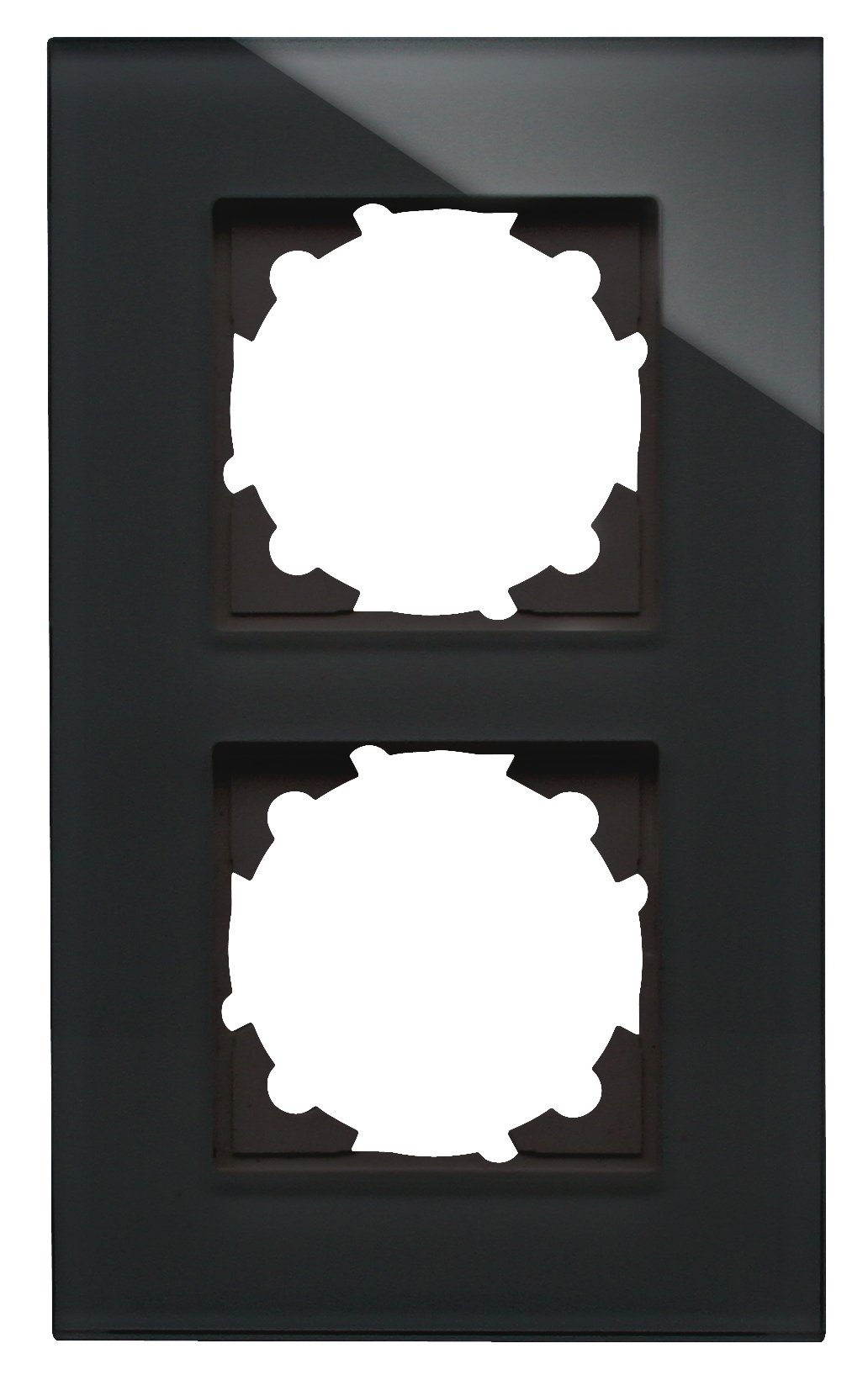 Kopp Glas-Abdeckrahmen 2-Fach schwarz für Schalterprogramm Athenis und HK07 405405004, Glas schwarz